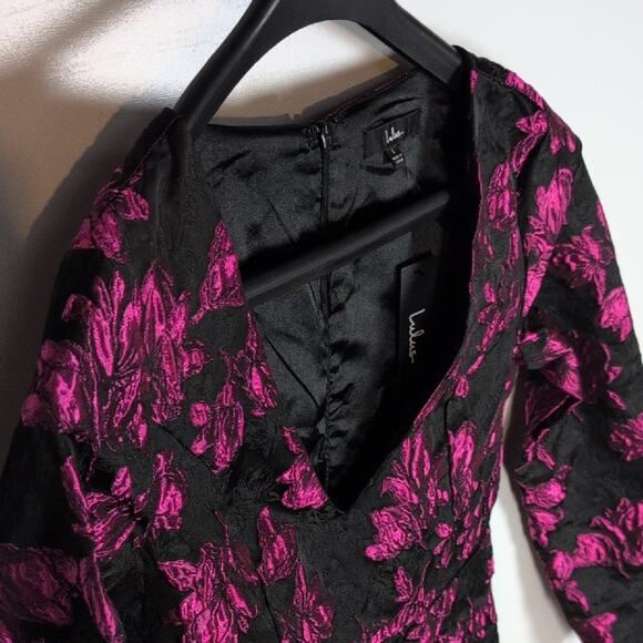 Lulu's NWT Elegant Taste Floral Jacquard Mini Dress - Picture 5 of 12
